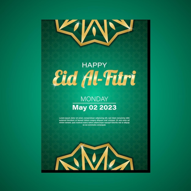 Eid al fitri poster social media design banner modello vettoriale gratuito. disegno dell'iftar di eid mubarak