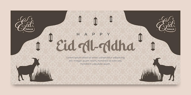 Vector eid aladha greeting banner template for islamic holiday