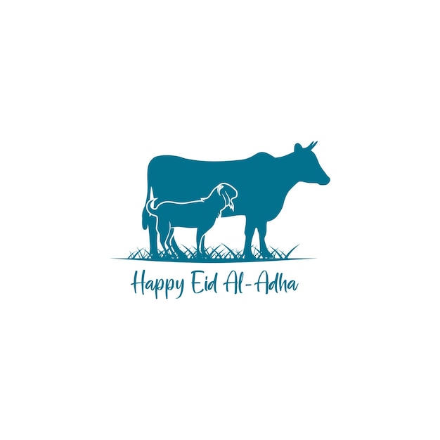 Eid alAdha greeting logo design vector graphic and Eid alAdha holiday icon