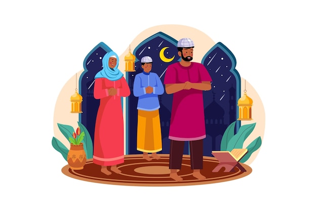 Eid Aladha Illustratie concept Vlakke afbeelding geïsoleerd op een witte achtergrond