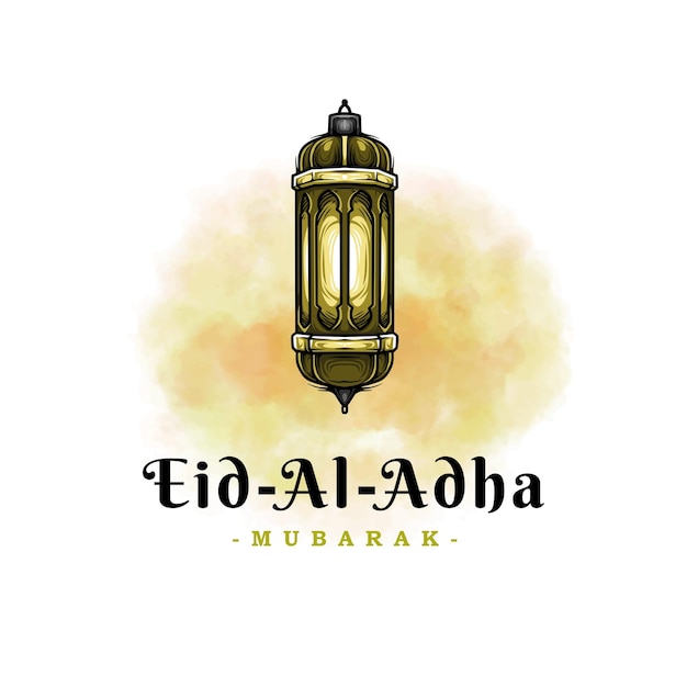 Eid alAdha Islamic festival with colorful lantern concept