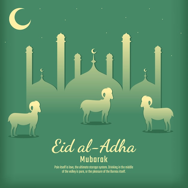 Eid aladha mubarak islamic festival social media template