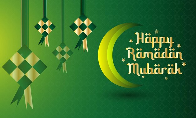 eid alfitr background with yellow green elements and colors