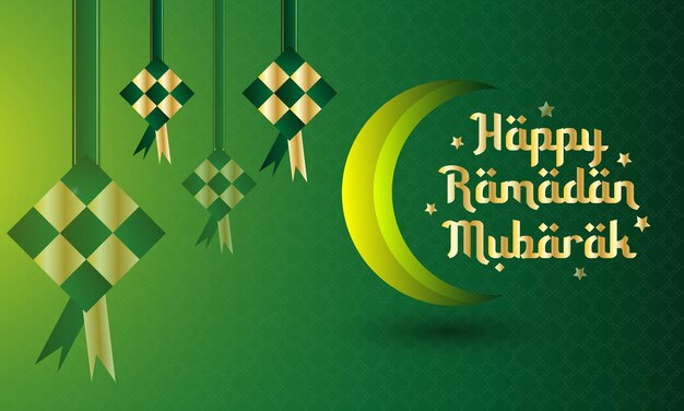 Eid alFitr background with yellow green elements and colors