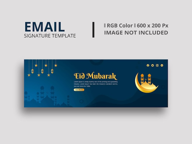 Eid alfitr eid mubarak email signature design template