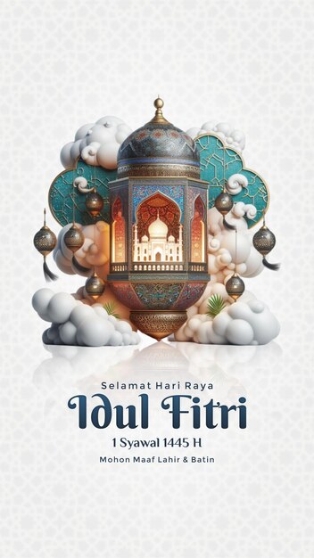 Vector eid alfitr greetings instagram feed vector