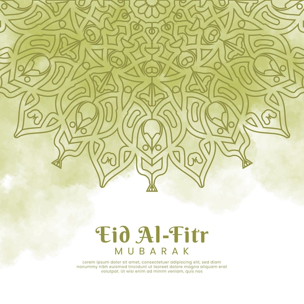 Eid alfitr met mandala en waterverfachtergrond abstracte illustratie