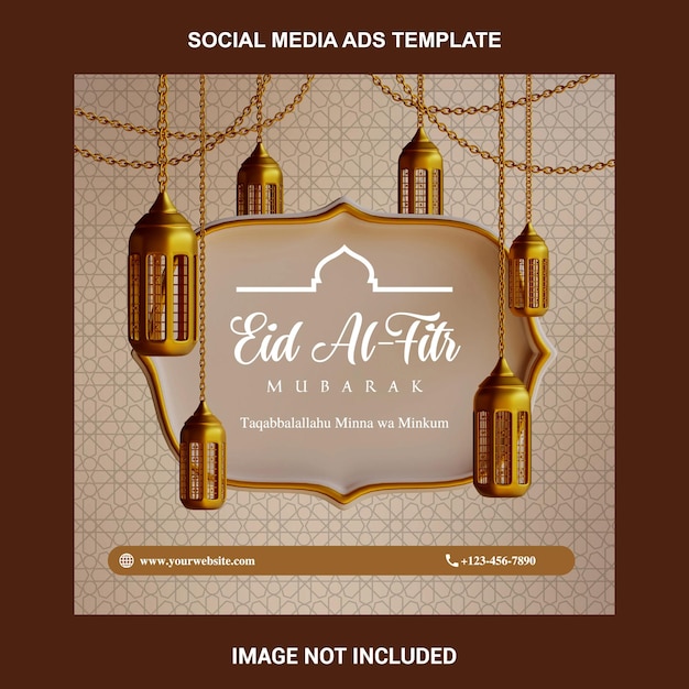 eid alfitr mubarak social media ads template