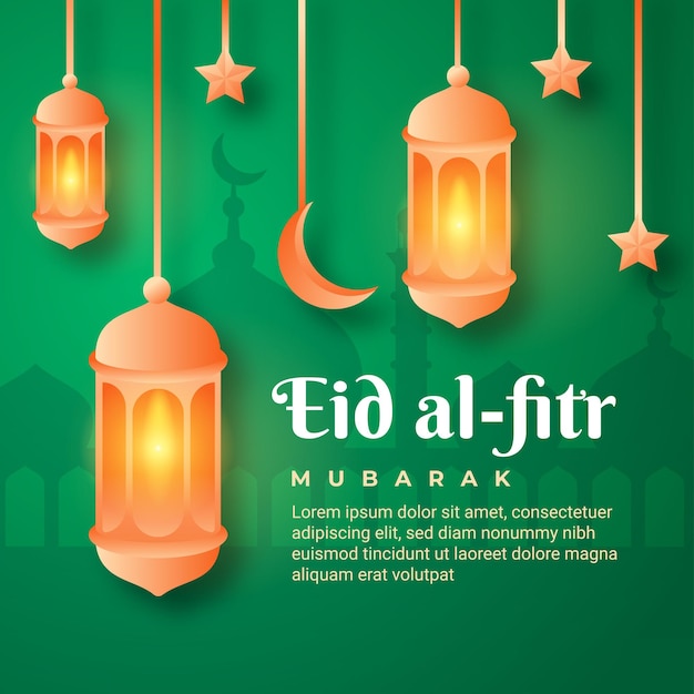 Modello di post sui social media di eid alfitr