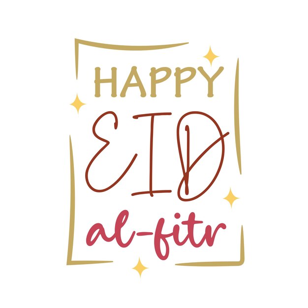 Vector eid alfitr typography vector for muslim