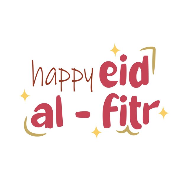 Vector eid alfitr typography vector for muslim