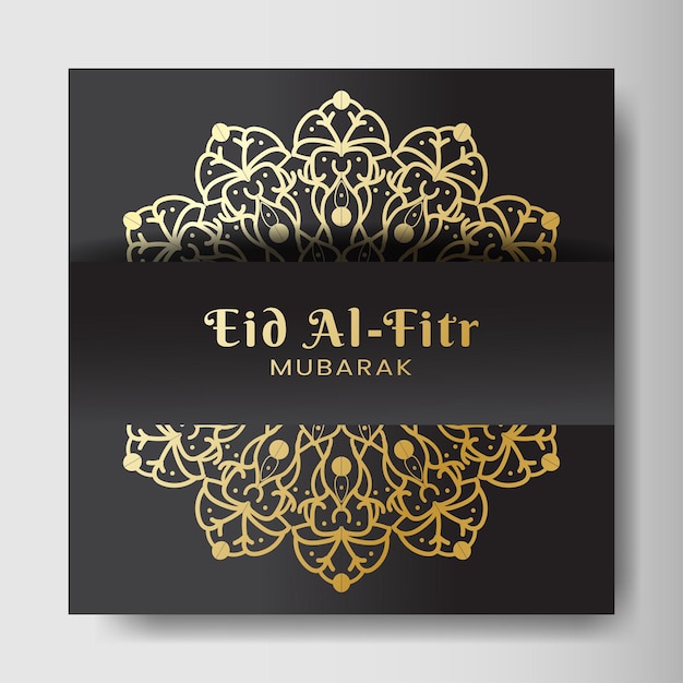 Eid alfitr with mandala background design for your date postcard banner logo