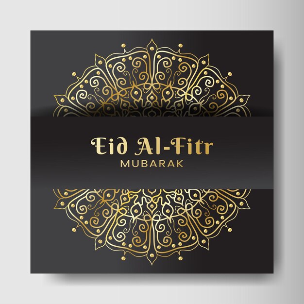 Eid alfitr with mandala background design for your date postcard banner logo