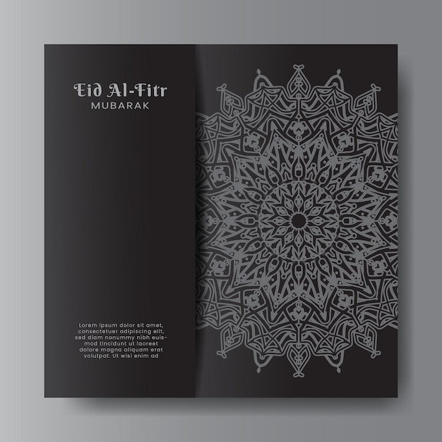 Eid alfitr con sfondo mandala design per il tuo logo banner cartolina data
