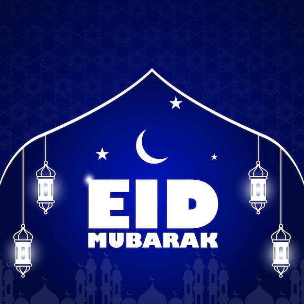 Eid Card-groeten voor het wensen van Eid Mubarak in je sociale media-post zoals Facebook en Instagram
