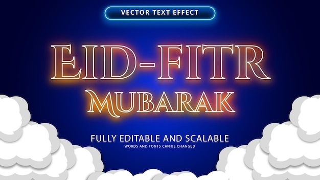 eid fitri text effect editable eps file