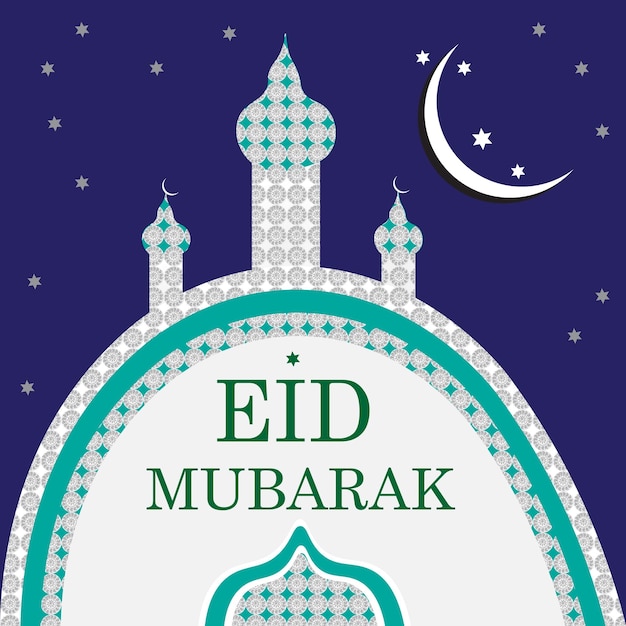 Vector eid-kaart voor eid-festival