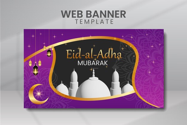 Eid luxury decorative islamic greeting banner