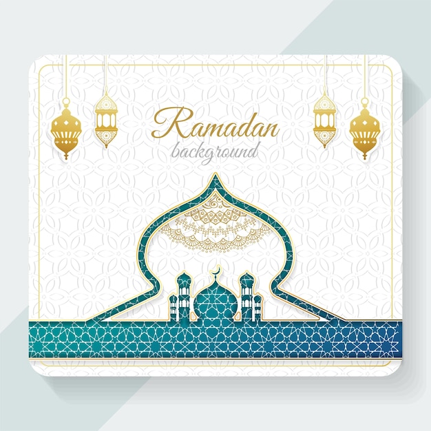 Вектор Роскошный золотой пригласительный билет eid, исламский фон рамадана, арабский узор