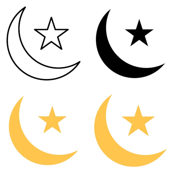 Vector 고립 된 평면 스타일의 eid moon