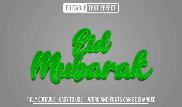 Eid Mubarak 3D-bewerkbare teksteffect