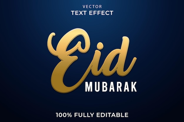 Vector eid mubarak 3d editable text effect