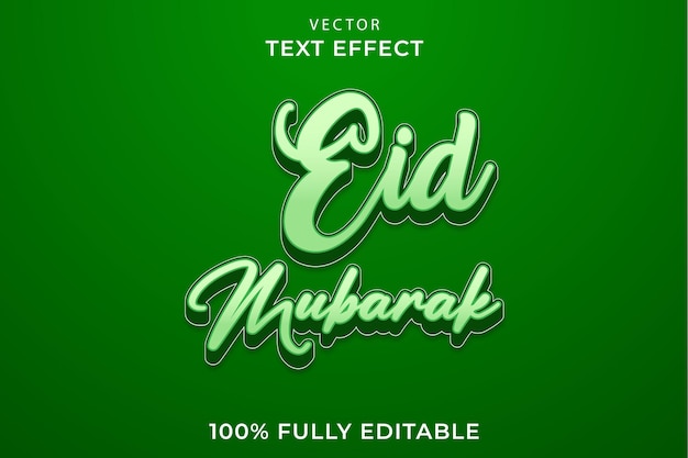 Eid mubarak effetto di testo modificabile 3d
