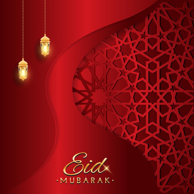 Vector eid mubarak achtergrond in luxe stijl