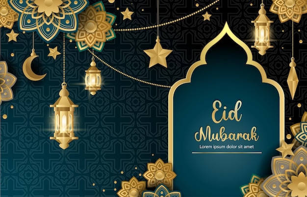 Eid Mubarak-achtergrond met kleurverloop