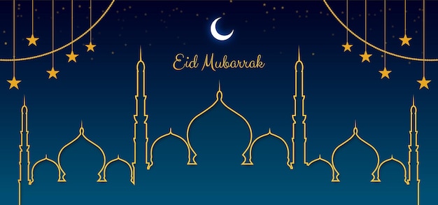 Eid mubarak-achtergrondontwerp