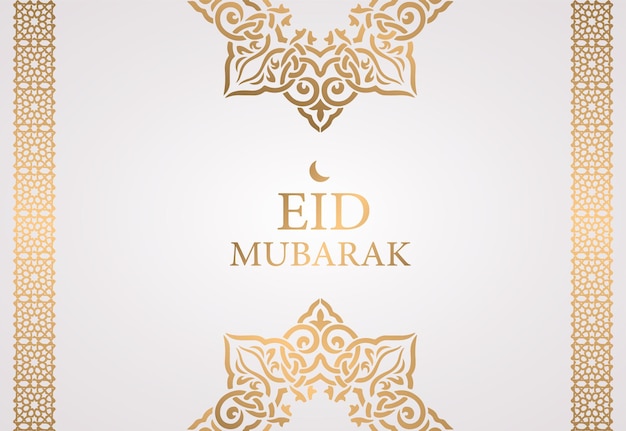 Eid mubarak arabic islamic elegant luxury ornamental gold arabic ornament greeting card