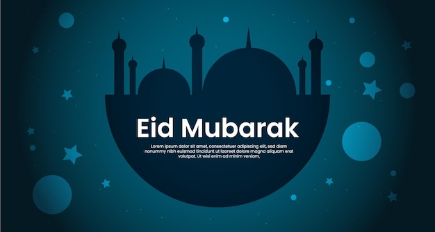 Eid Mubarak Art Illustration Background Design Template