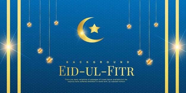 Eid mubarak background  design with moon