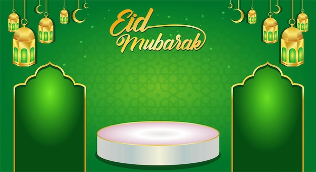 eid mubarak background design with sale podium