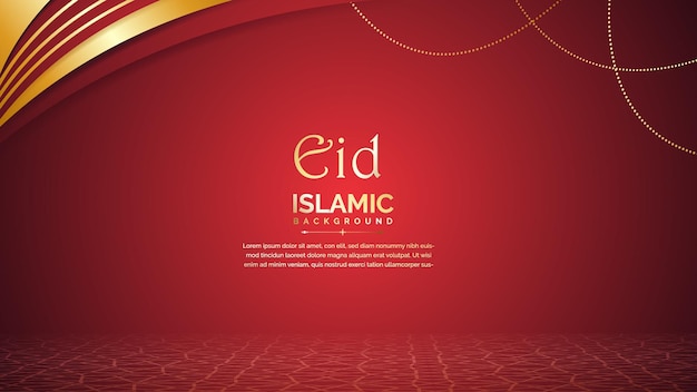 붉은 색으로 Eid 무바라크 배경