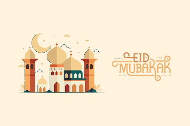 Eid mubarak banner viering geweldig voor wenskaart