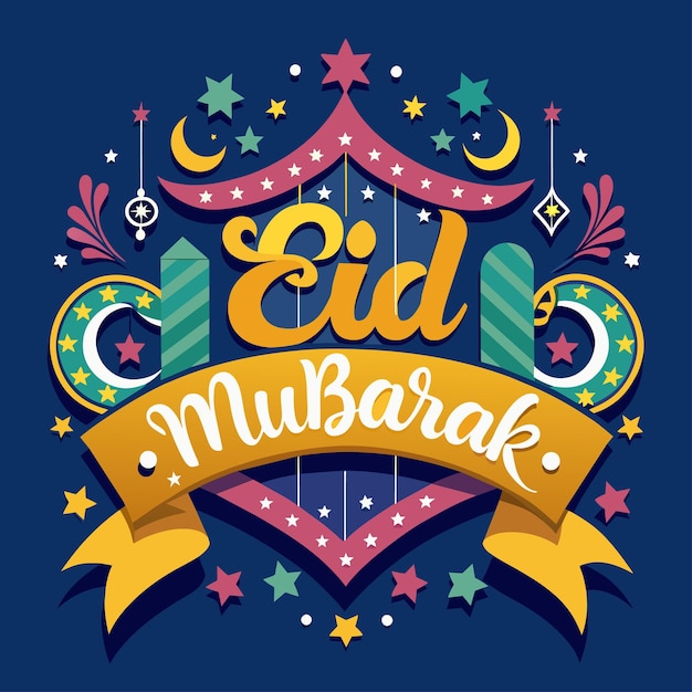 Bandiera dell'eid mubarak