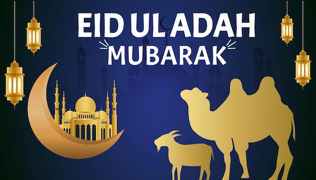 Vettore bandiera di eid mubarak