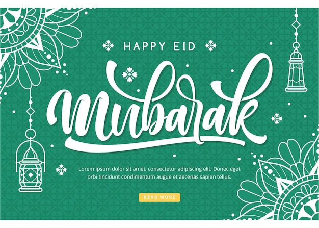 Eid mubarak belettering achtergrond