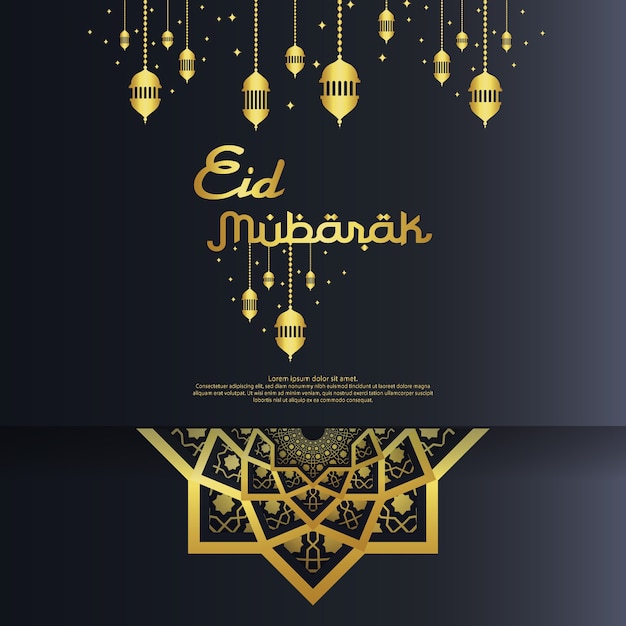 Eid mubarak card or cover greeting design