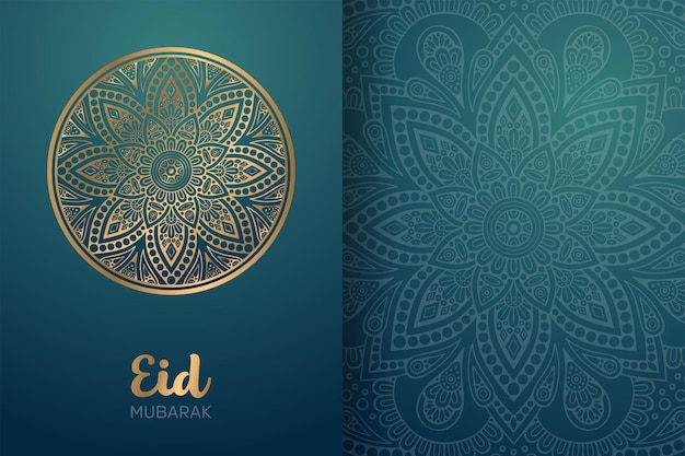 Carta di eid mubarak con ornamento mandala.