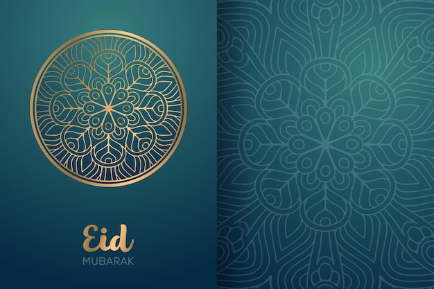 Carta di eid mubarak con ornamento mandala.