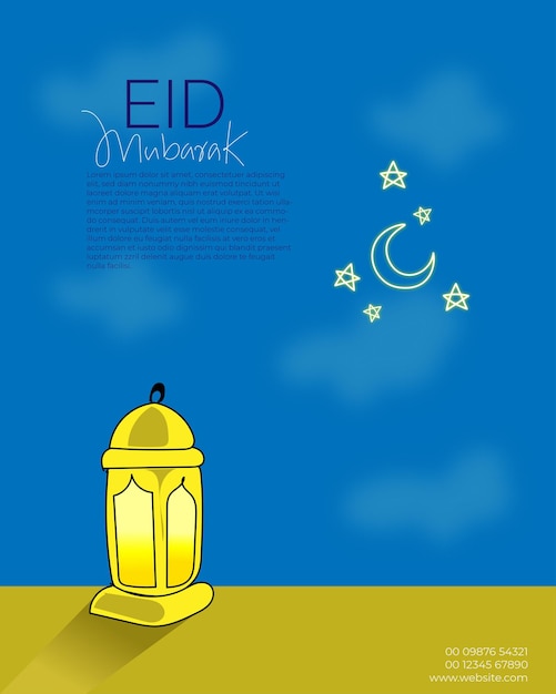 Vettore carta di eid mubarak