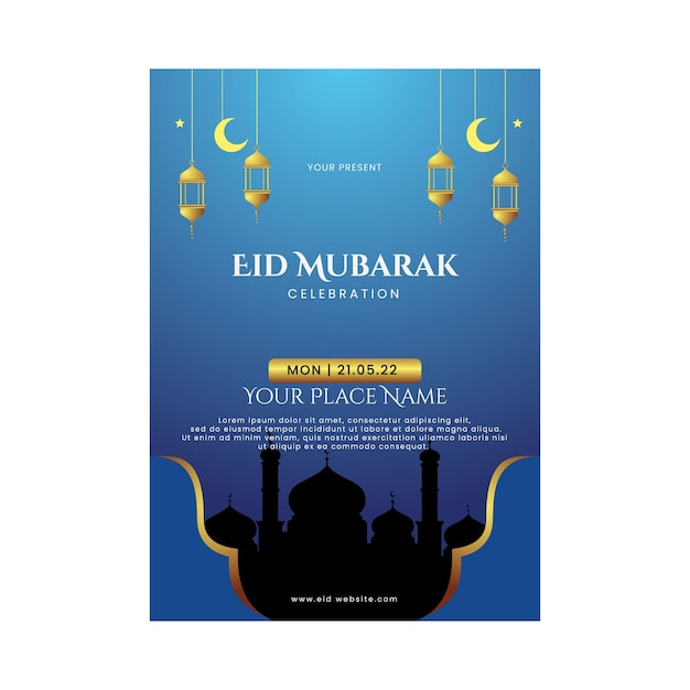 eid mubarak celebration flyer template