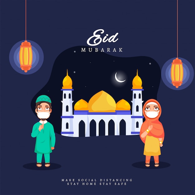 Covid-19 중 Eid Mubarak 개념.