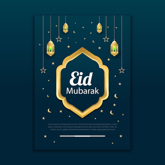 Vettore progettazione di volantini creativi di eid mubarak