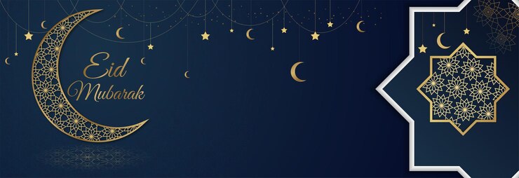 Vector eid mubarak crescent illustration hanging stars