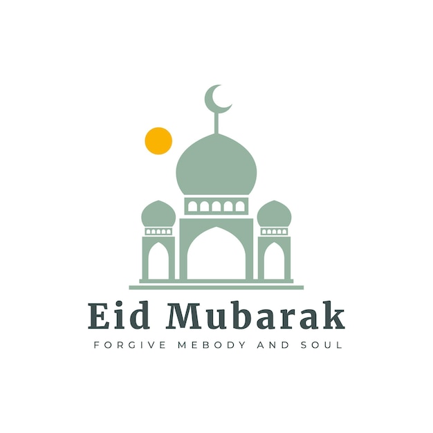 Eid mubarak cultuur moslim religie viering vector logo ontwerp abstract