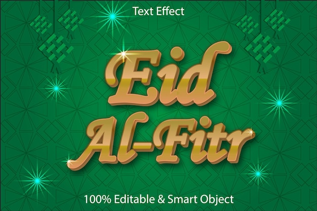 Eid mubarak editable text effect 3 dimension emboss modern style