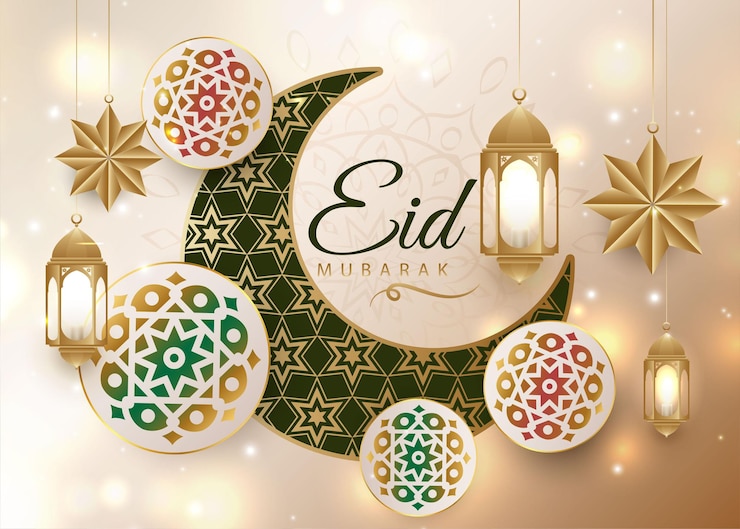 Vector eid mubarak eid al adha eid al fitr groeten viering kalligrafie kaart poster vector behang